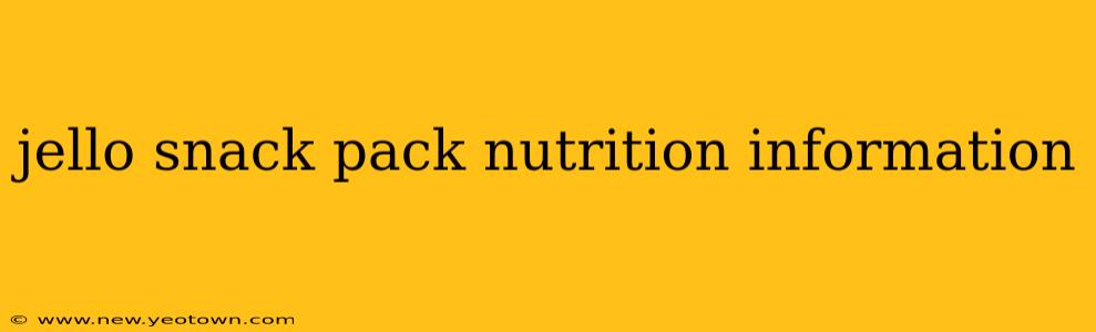 jello snack pack nutrition information