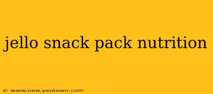 jello snack pack nutrition