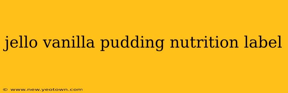 jello vanilla pudding nutrition label