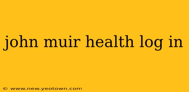 john muir health log in