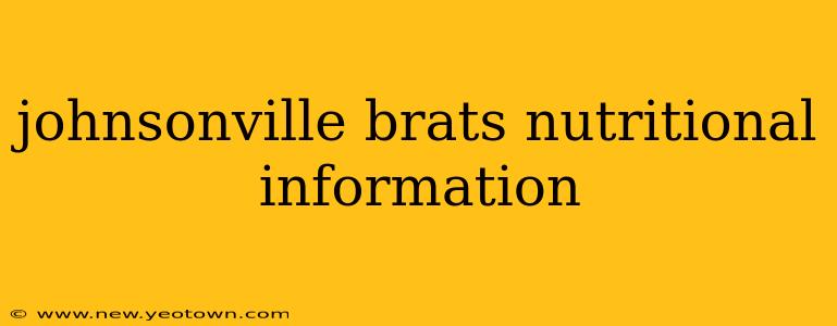 johnsonville brats nutritional information
