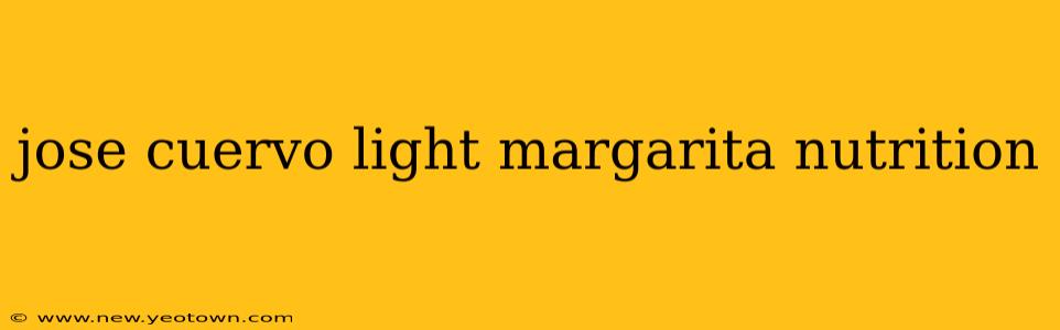 jose cuervo light margarita nutrition