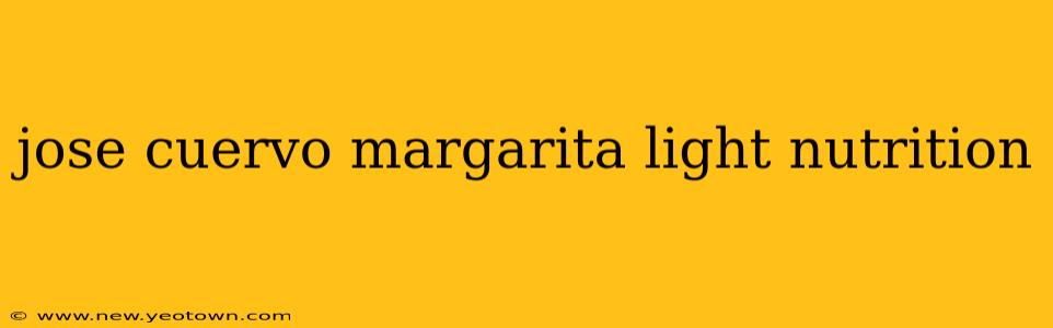 jose cuervo margarita light nutrition