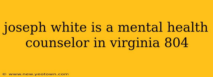 joseph white is a mental health counselor in virginia 804