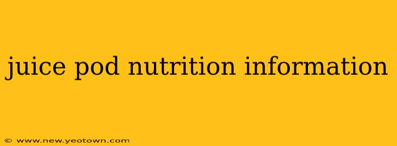 juice pod nutrition information