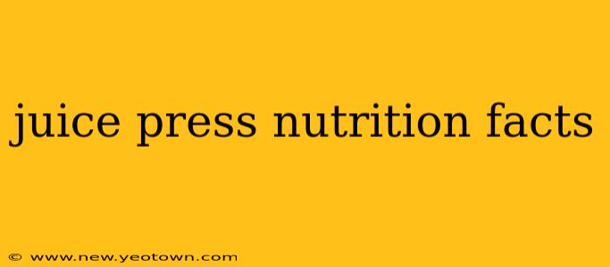 juice press nutrition facts