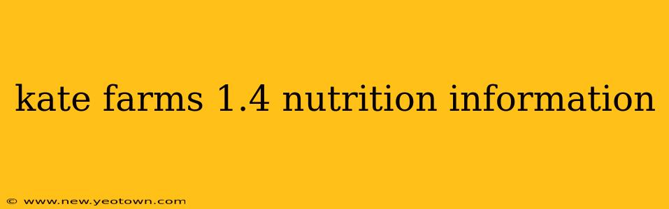 kate farms 1.4 nutrition information