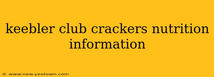 keebler club crackers nutrition information