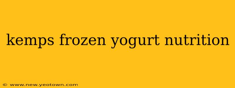 kemps frozen yogurt nutrition