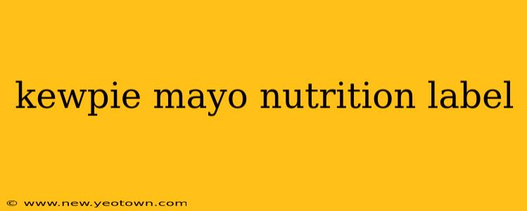 kewpie mayo nutrition label