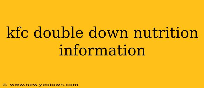 kfc double down nutrition information