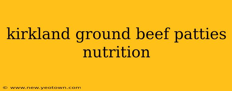 kirkland ground beef patties nutrition