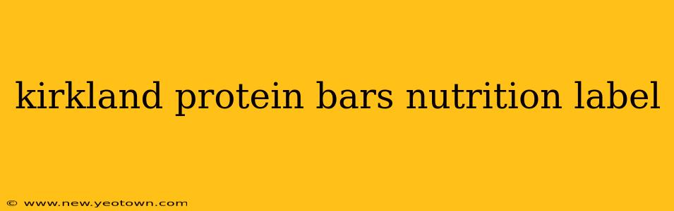 kirkland protein bars nutrition label