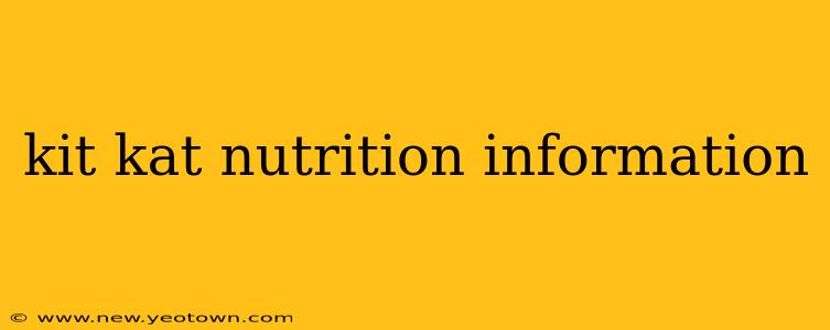 kit kat nutrition information
