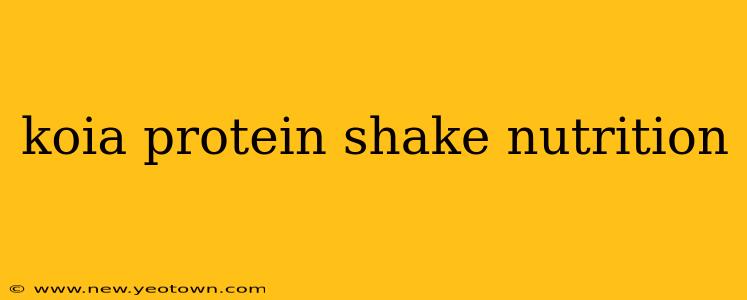 koia protein shake nutrition