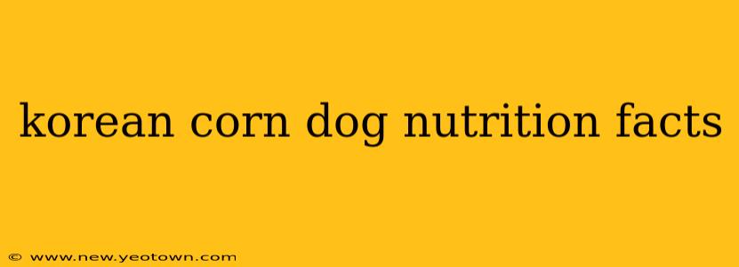 korean corn dog nutrition facts