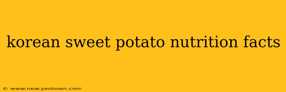 korean sweet potato nutrition facts