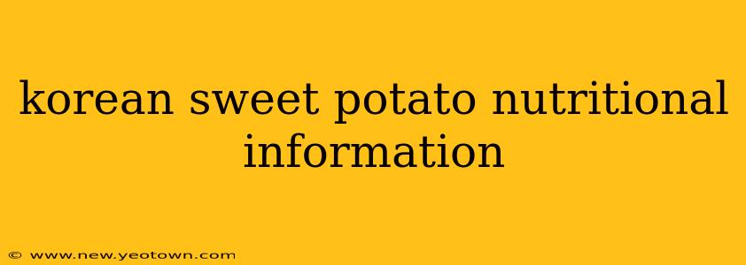 korean sweet potato nutritional information