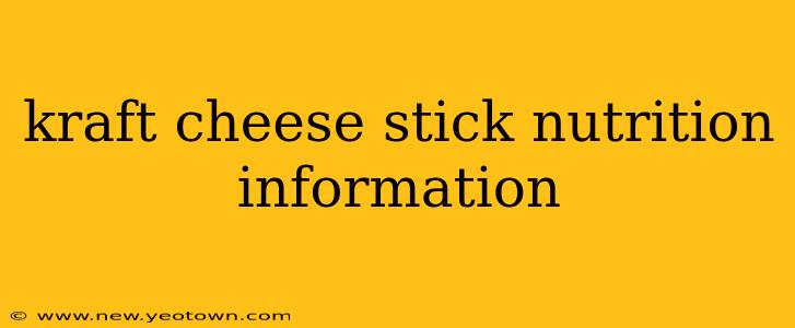 kraft cheese stick nutrition information