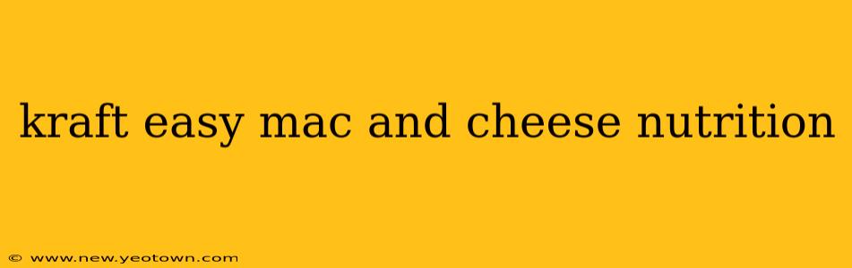 kraft easy mac and cheese nutrition