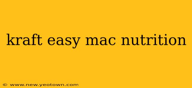 kraft easy mac nutrition
