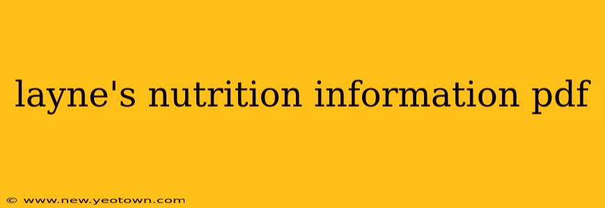 layne's nutrition information pdf