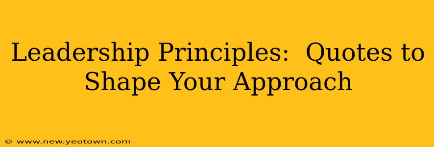 Leadership Principles:  Quotes to Shape Your Approach