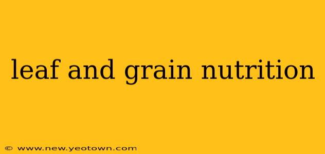 leaf and grain nutrition