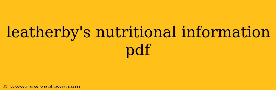 leatherby's nutritional information pdf