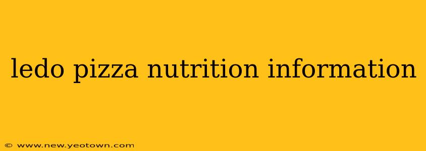 ledo pizza nutrition information