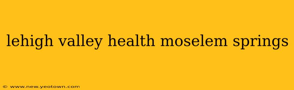 lehigh valley health moselem springs