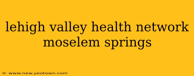 lehigh valley health network moselem springs