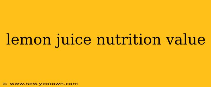 lemon juice nutrition value