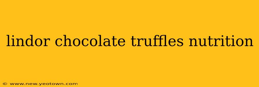 lindor chocolate truffles nutrition