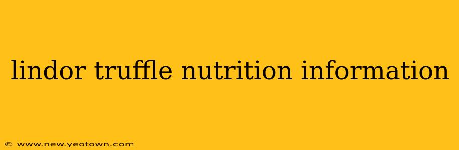 lindor truffle nutrition information