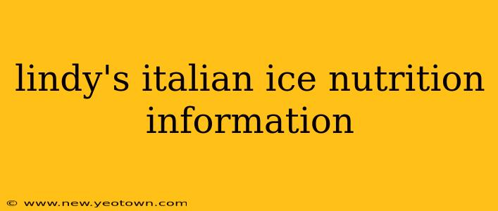 lindy's italian ice nutrition information
