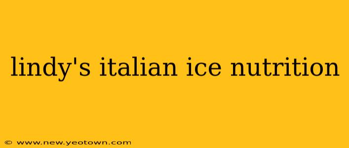 lindy's italian ice nutrition