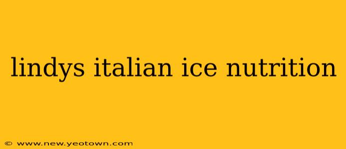 lindys italian ice nutrition