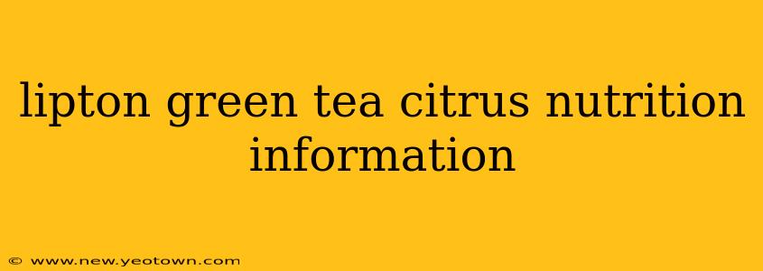 lipton green tea citrus nutrition information