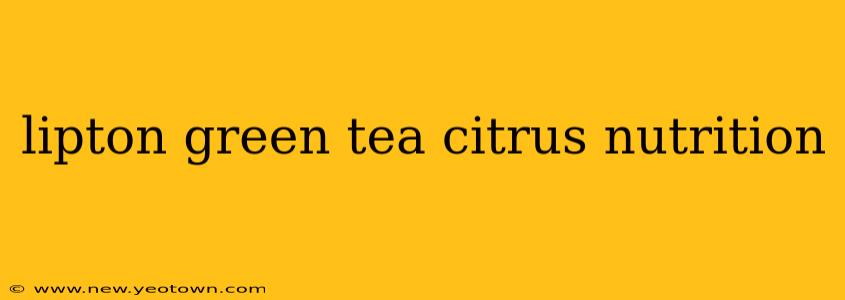 lipton green tea citrus nutrition