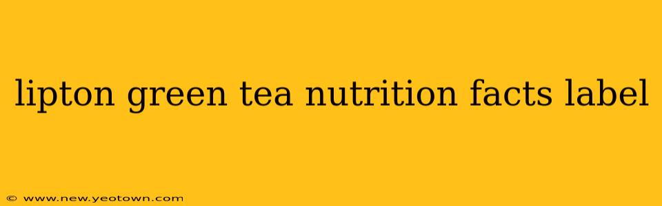 lipton green tea nutrition facts label