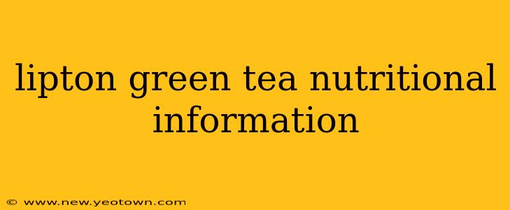 lipton green tea nutritional information
