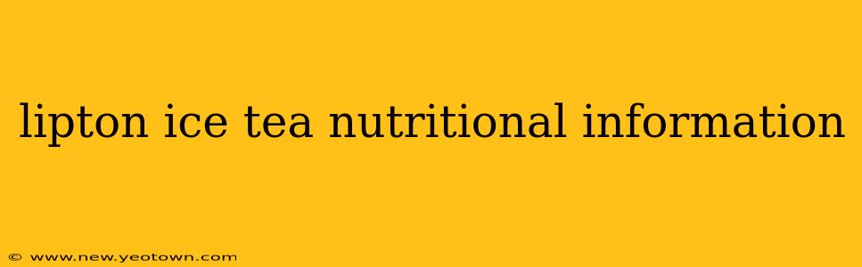 lipton ice tea nutritional information