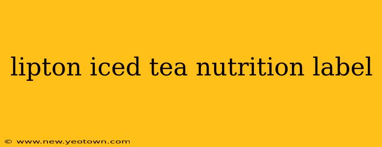 lipton iced tea nutrition label