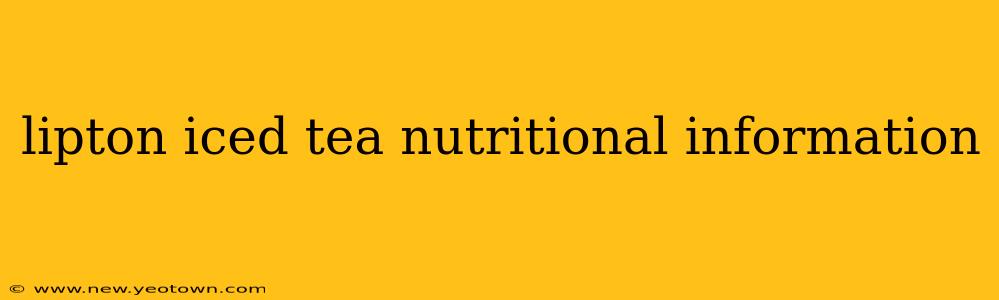 lipton iced tea nutritional information