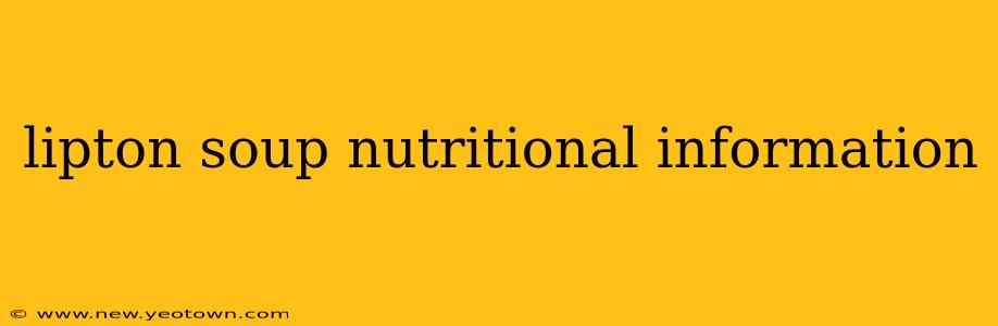 lipton soup nutritional information