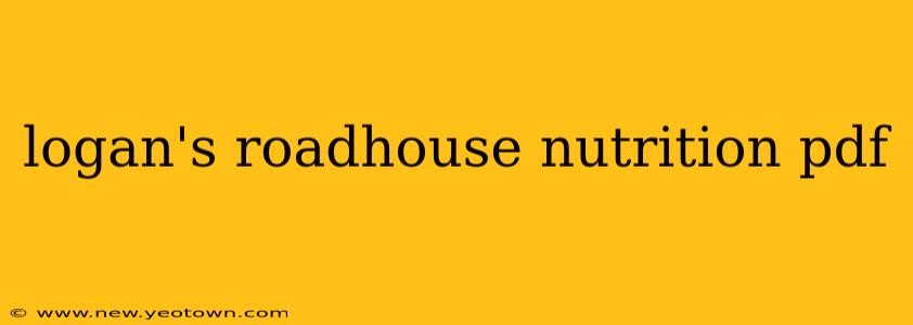 logan's roadhouse nutrition pdf