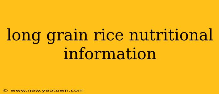 long grain rice nutritional information