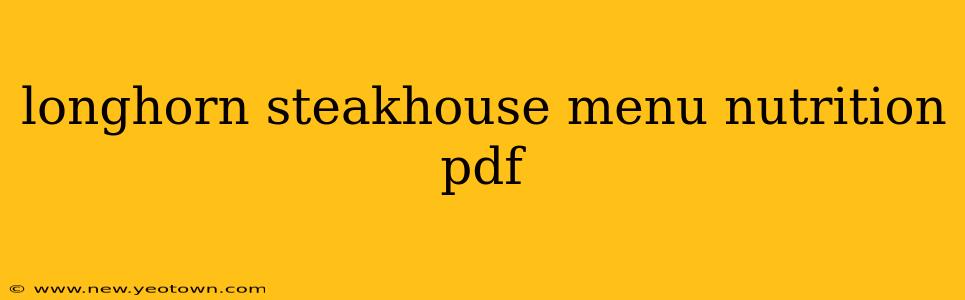 longhorn steakhouse menu nutrition pdf