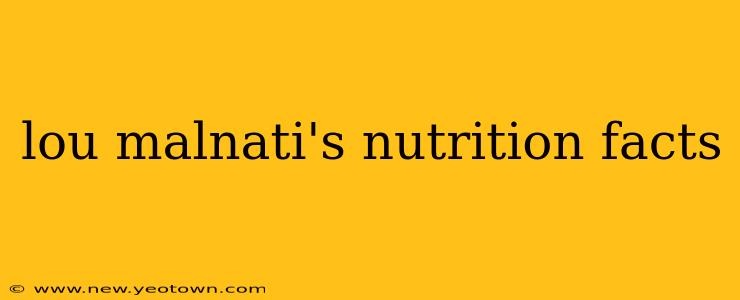 lou malnati's nutrition facts